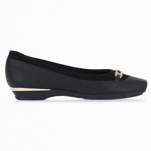 PICCADILLY MAXI - Sapato Fernanda Salto Baixo Preto