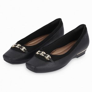 PICCADILLY MAXI - Sapato Fernanda Salto Baixo Preto