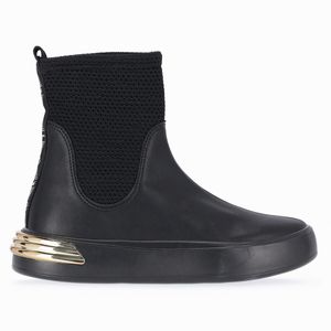 Bota Cano Curto Malu Salto Anabela Baixo Preto