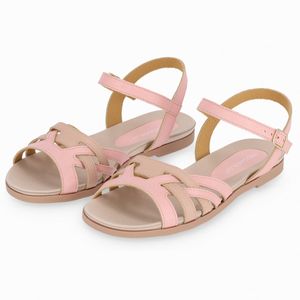 Sandália Mari Rasteira Rosa Quartzo