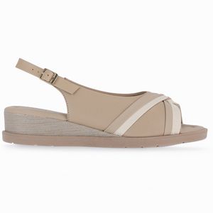 Slingback Iara Salto Anabela Médio Marfim