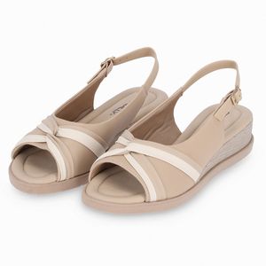 Slingback Iara Salto Anabela Médio Marfim