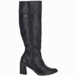 Bota Cano Longo Bianca Salto Médio Preto