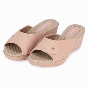 Tamanco Cecilia Salto Anabela Médio Rose