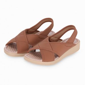 Papete Rosa Salto Anabela Baixo Camel