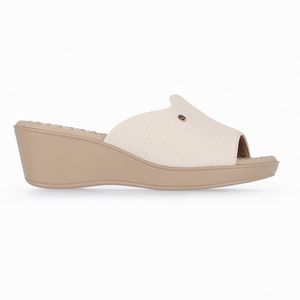 Tamanco Cecilia Salto Anabela Médio Off White