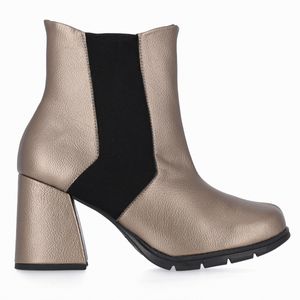 PICCADILLY MAXI - Bota Cano Curto Salto Alto Ouro Velho