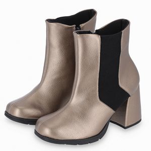 PICCADILLY MAXI - Bota Cano Curto Salto Alto Ouro Velho