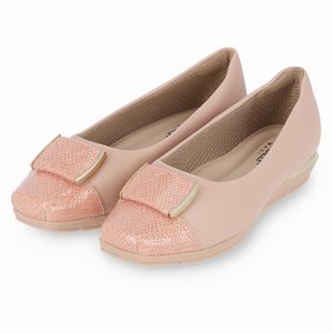 PICCADILLY MAXI - Sapato Fernanda Salto Baixo Rosê/Pessego