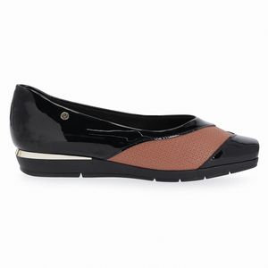 PICCADILLY MAXI - Sapato Fernanda Salto Baixo Preto/Terracota