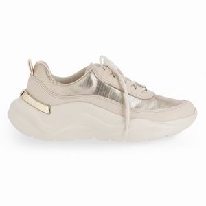 Tênis Fascite Plantar Anabela Médio Off White