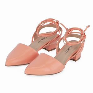Slingback Taci Salto Médio Salmao