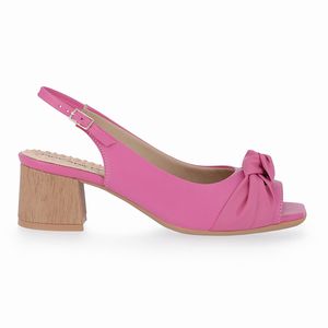 Slingback Andressa Salto Médio Rosa