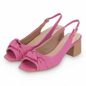 Slingback Andressa Salto Médio Rosa