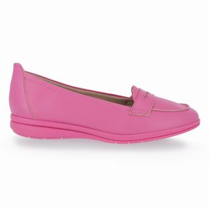 Mocassim Fabricia Anabela Baixo Rosa