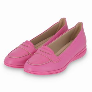 Mocassim Fabricia Anabela Baixo Rosa