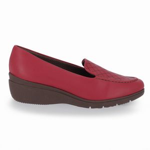 PICCADILLY MAXI - Sapato Mocassim Beth Anabela Médio Ruby