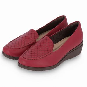 PICCADILLY MAXI - Sapato Mocassim Beth Anabela Médio Ruby