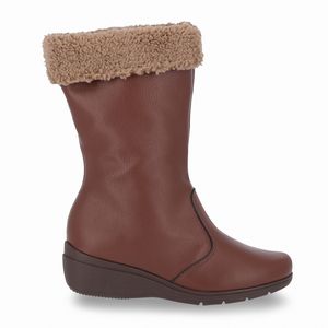 PICCADILLY MAXI - Bota Beth Cano Médio Anabela Médio Chocolate