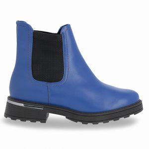 PICCADILLY MAXI - Bota Gisa Cano Curto Anabela Médio Azul Cobalto