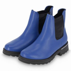 PICCADILLY MAXI - Bota Gisa Cano Curto Anabela Médio Azul Cobalto