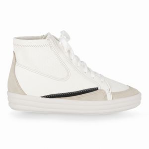 Bota Lara Cano Curto Anabela Baixo Branco