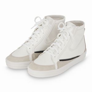 Bota Lara Cano Curto Anabela Baixo Branco