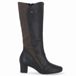 Bota Laura Cano Longo Salto Médio Preto