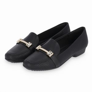 Loafer Raquel Salto Baixo Preto