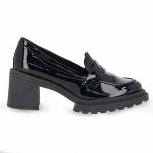 PICCADILLY MAXI - Sapato Mocassim Josi Salto Alto Preto