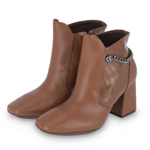 PICCADILLY MAXI - Bota Ana Paula Cano Curto Salto Alto Camel