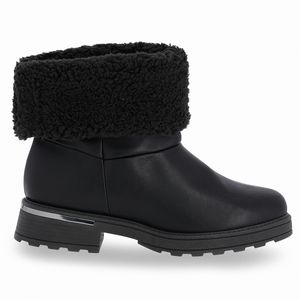 PICCADILLY MAXI - Bota Gisa Cano Médio Anabela Médio Preto