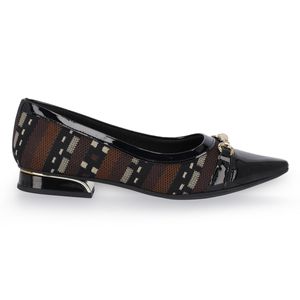 PICCADILLY MAXI - Sapato Silvia Salto Baixo Preto Multi