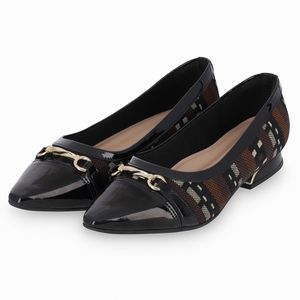 PICCADILLY MAXI - Sapato Silvia Salto Baixo Preto Multi