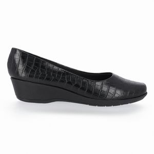 Sapato Ivone Anabela Médio Preto