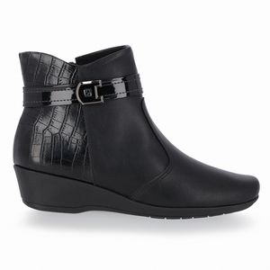 Bota Ivone Cano Curto Anabela Médio Preto