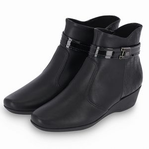 Bota Ivone Cano Curto Anabela Médio Preto