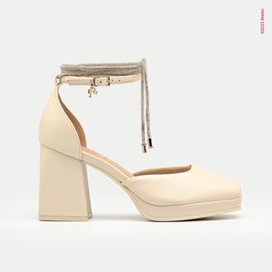 Sapato Boneca Barbie™ Salto Alto Off White/Cristal