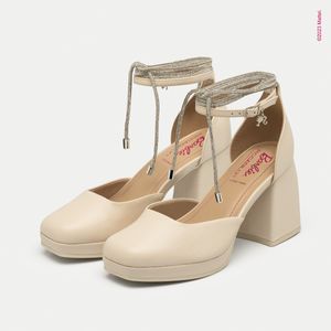 Sapato Boneca Barbie™ Salto Alto Off White/Cristal