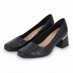 PICCADILLY MAXI - Sapato Estela Salto Médio Preto