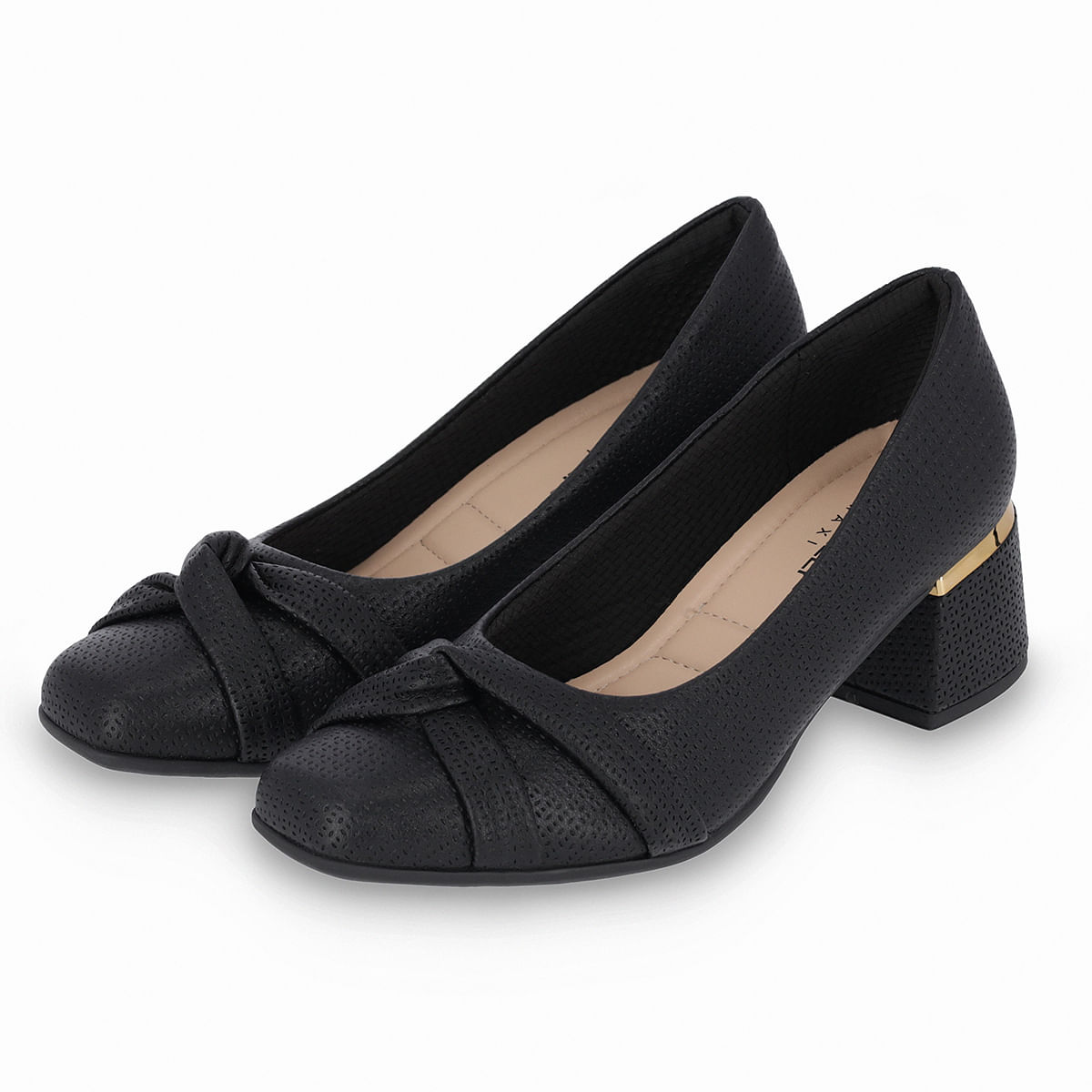 Sapato piccadilly preto salto hot sale medio