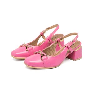 PICCADILLY MAXI - Sapato Slingback Estela Salto Médio Rosa Chiclete