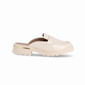 PICCADILLY MAXI - Sapato Mule Gisa Anabela Médio Off White