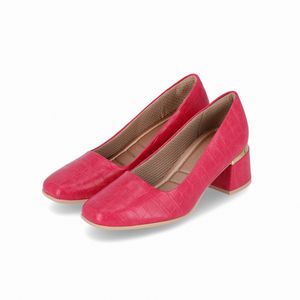 PICCADILLY MAXI - Sapato Estela Salto Médio Pitaya Rosa