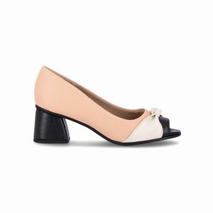 Peep Adriana Toe Salto Médio Rose