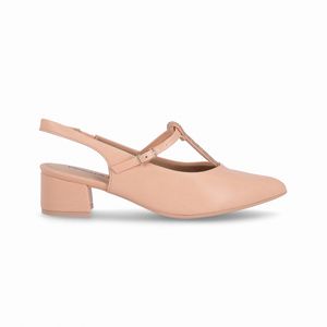 Slingback Taci Salto Médio Rose