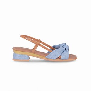 Slingback Lucia Salto Médio Jeans