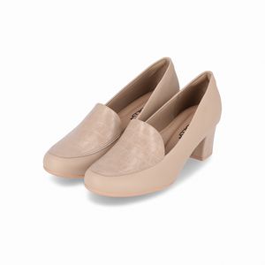 Loafer Laura Salto Médio Marfim