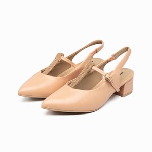 Slingback Taci Salto Médio Rose