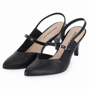 Slingback Luiza Salto Alto Preto